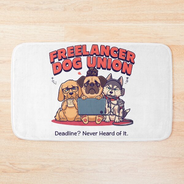 Item preview, Freelancer Dog Union – Funny Remote Work Dog Cartoon for Overworked Creatives designed and sold by ZyricZyric.