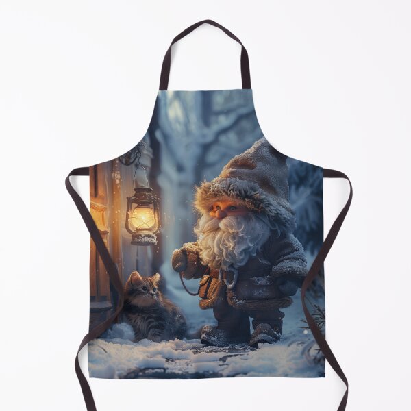 Item preview, Winter Gnome and Cat – Visitor in the Snow designed and sold by Erika Kaisersot.