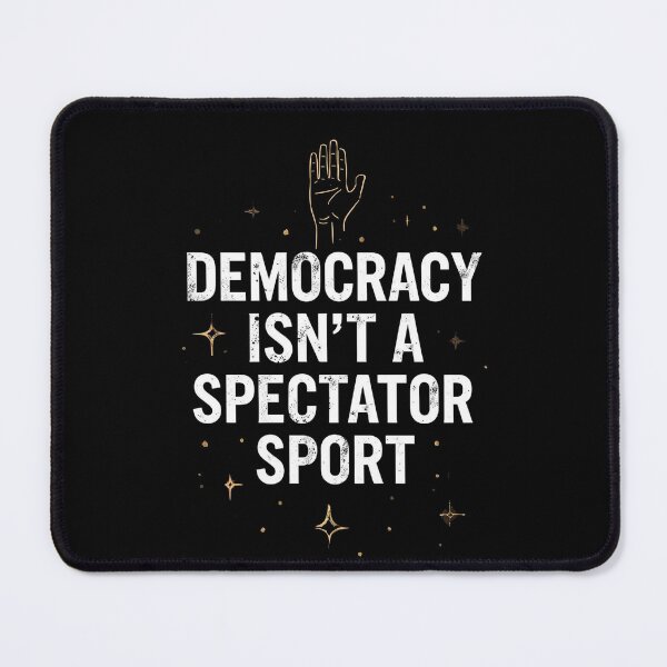 Item preview, Democracy Isn’t a Spectator Sport – Minimal Cosmic Line-Art Design designed and sold by SaritaVerseArt.