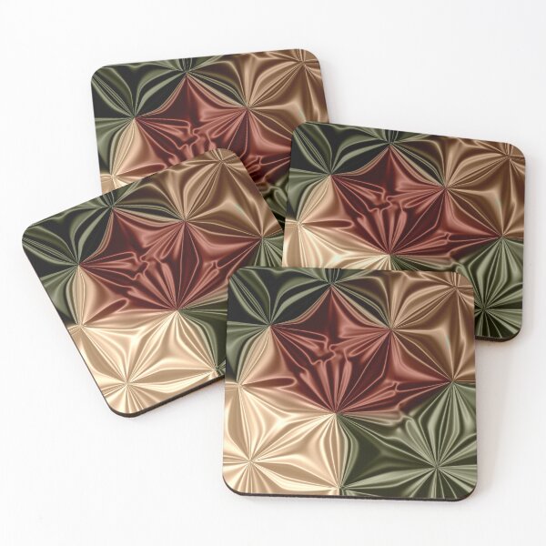Item preview, Bronze & Olive Metallic Texture | Abstract Folded Geometric designed and sold by Preeyanc.