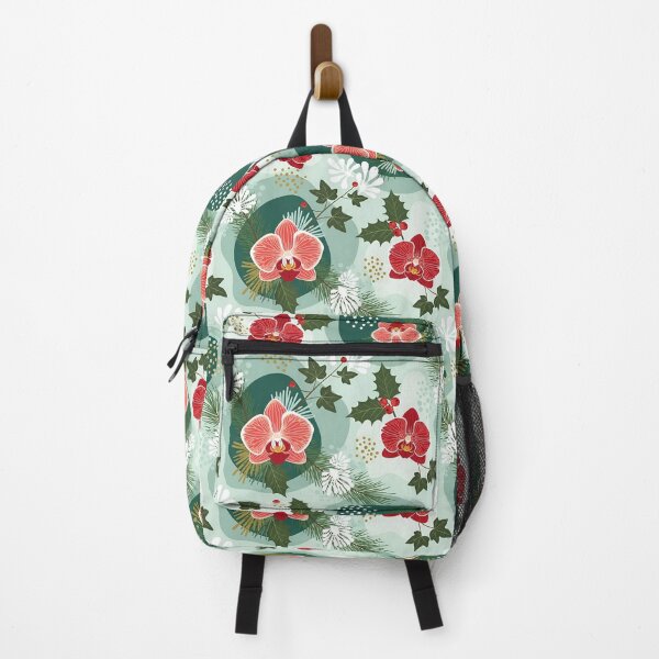 Item preview, Red Orchid Christmas Winter Botanical Pattern designed and sold by SeGoArtDesign.