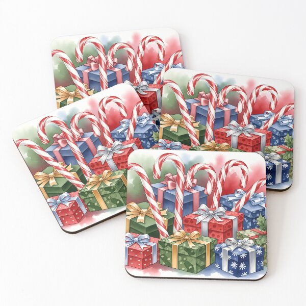Item preview, Colorful Christmas gifts and candy canes arrangement designed and sold by homydesign.