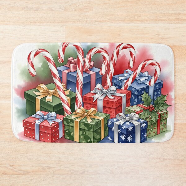 Item preview, Colorful Christmas gifts and candy canes arrangement designed and sold by homydesign.
