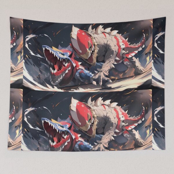 Item preview, Blue Epic Fantasy Beasts Heroes Vivid Battle Scenes designed and sold by ART ATTACK ZONE.