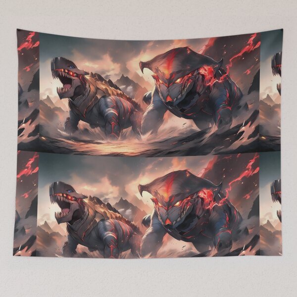Item preview, Red Epic Fantasy Beasts Heroes Vivid Battle Scenes designed and sold by ART ATTACK ZONE.