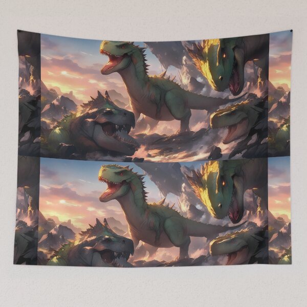 Item preview, White Epic Fantasy Beasts Heroes Vivid Battle Scenes designed and sold by ART ATTACK ZONE.