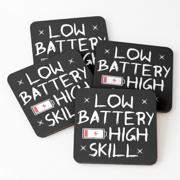 Item preview, Low Battery High Skill Gamer T-Shirt | Funny Gaming Battery Warning Tee designed and sold by Design-Pro-21.