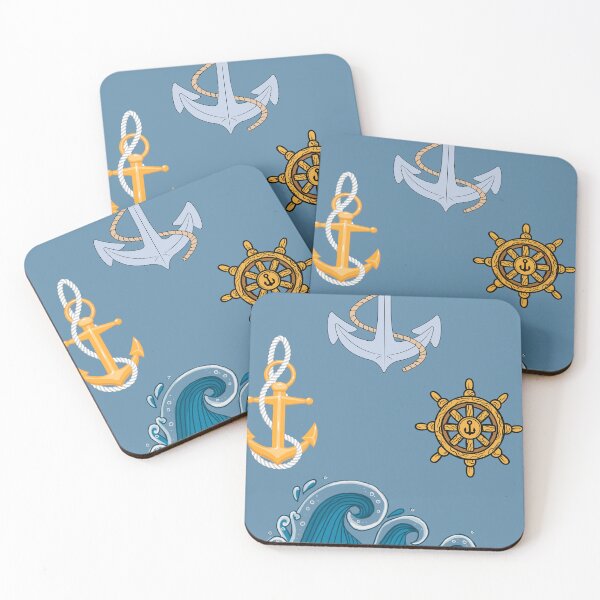 Item preview, Ocean Adventures" – Nautical Anchor & Wave Pattern designed and sold by VAGABOND12.