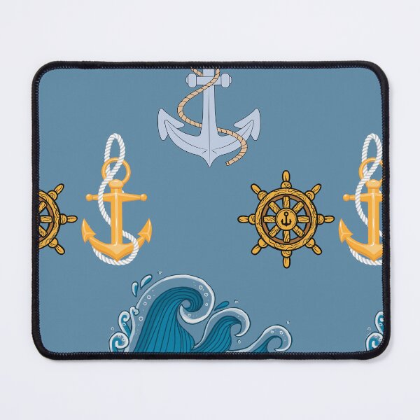Item preview, Ocean Adventures" – Nautical Anchor & Wave Pattern designed and sold by VAGABOND12.