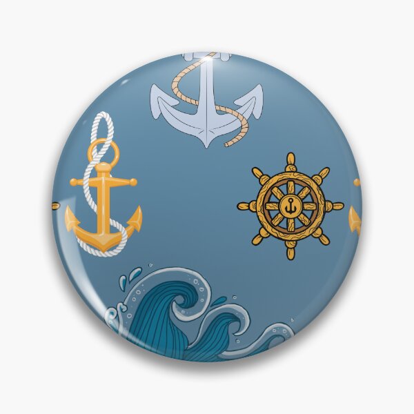 Item preview, Ocean Adventures" – Nautical Anchor & Wave Pattern designed and sold by VAGABOND12.