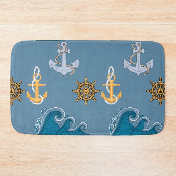 Item preview, Ocean Adventures" – Nautical Anchor & Wave Pattern designed and sold by VAGABOND12.