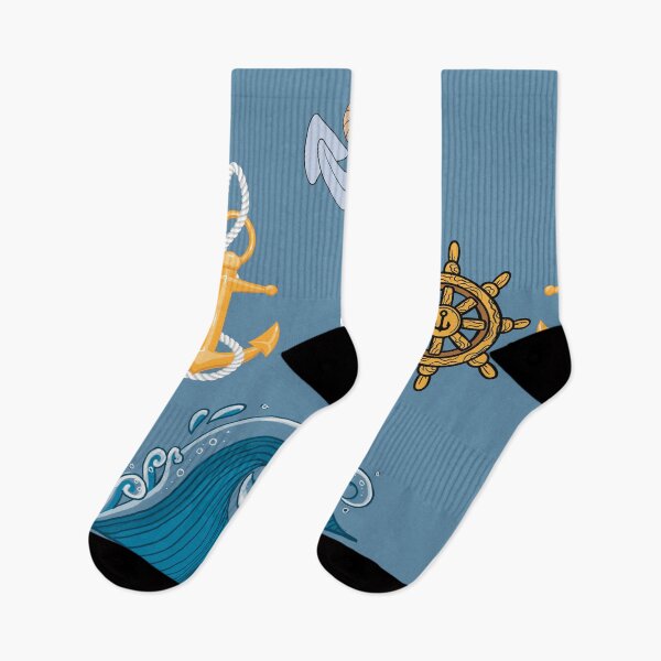 Item preview, Ocean Adventures" – Nautical Anchor & Wave Pattern designed and sold by VAGABOND12.