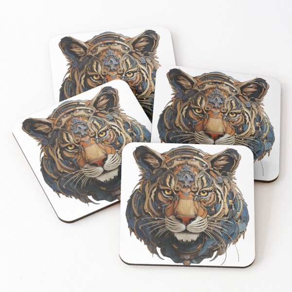 Item preview, Mechanical Tiger Face with Futuristic Detailing designed and sold by Daagath.