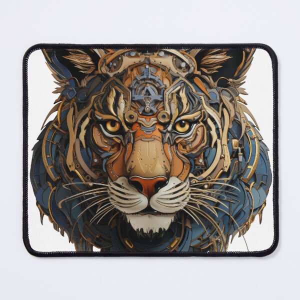 Item preview, Mechanical Tiger Face with Futuristic Detailing designed and sold by Daagath.