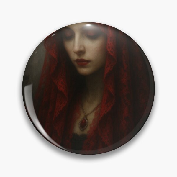 Item preview, The Crimson Veil – Gothic Lady in Red Roses Art designed and sold by Painted Moon by Luna Bee™.