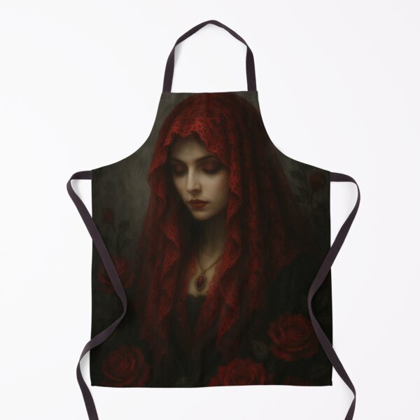 Item preview, The Crimson Veil – Gothic Lady in Red Roses Art designed and sold by Painted Moon by Luna Bee™.