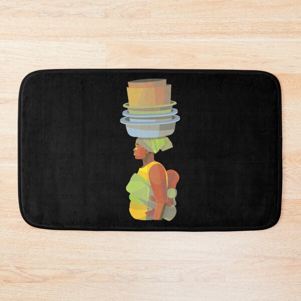 Item preview, African Woman Carrying Baby on Her Back And Load On Her Head designed and sold by Vector-Artist.