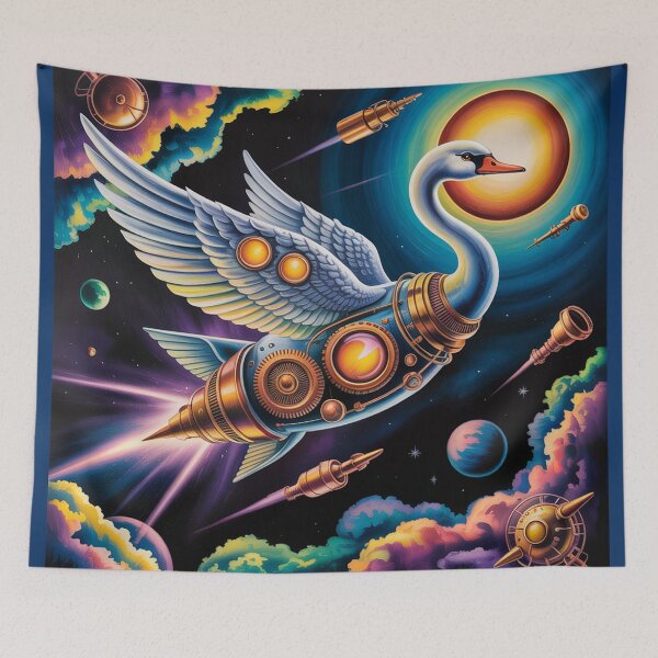 Item preview, A cosmic spaceship in the shape of a swan. designed and sold by Lilashakti ⭐️ ⭐️ ⭐️ ⭐️ ⭐️.