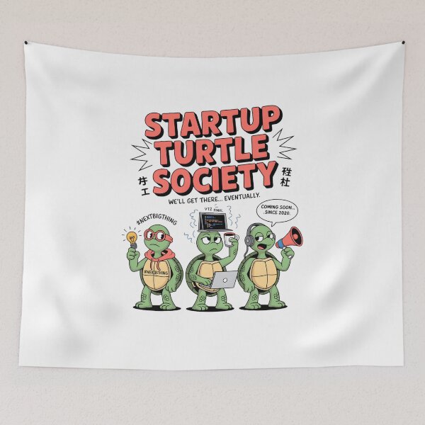 Item preview, Startup Turtle Society – Funny Slow Startup Humor Design for Entrepreneurs & Tech Creators designed and sold by ZyricZyric.