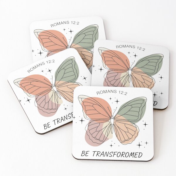 Item preview, Abstract Pastel Butterfly with Scripture ​"Be Transformed" Outline Butterfly Design.  designed and sold by ZyVoAli.