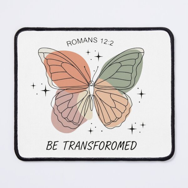 Item preview, Abstract Pastel Butterfly with Scripture "Be Transformed" Outline Butterfly Design. designed and sold by ZyVoAli.