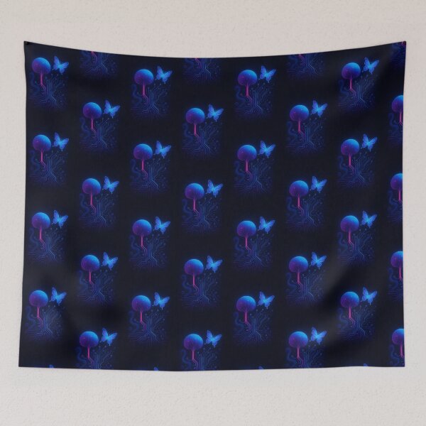 Item preview, Neon Cyber Tree with Butterfly designed and sold by Byarasstudio.