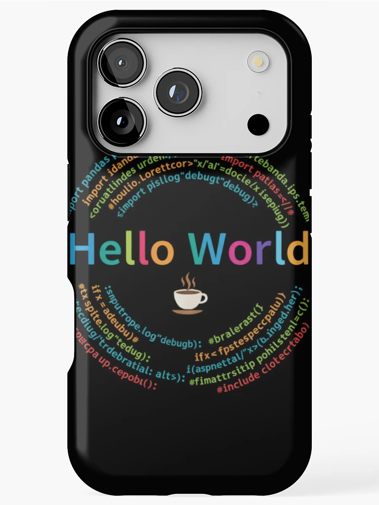 Thumbnail 1 of 4, iPhone Case, Coder Collection - Hello World designed and sold by MrAI-Store.