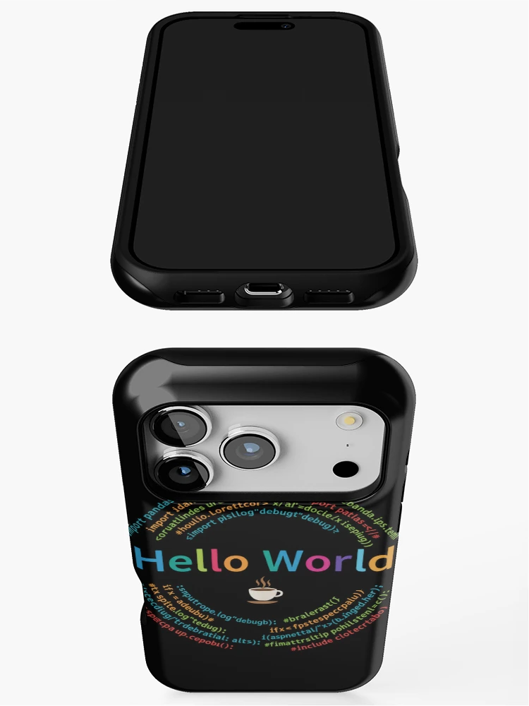 Thumbnail 3 of 4, iPhone Case, Coder Collection - Hello World designed and sold by MrAI-Store.