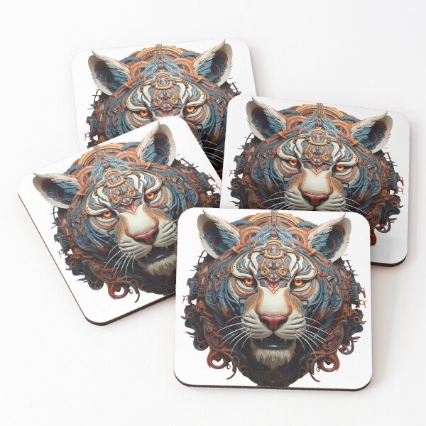 Item preview, Futuristic Tiger Head with Industrial Circuitry designed and sold by Daagath.