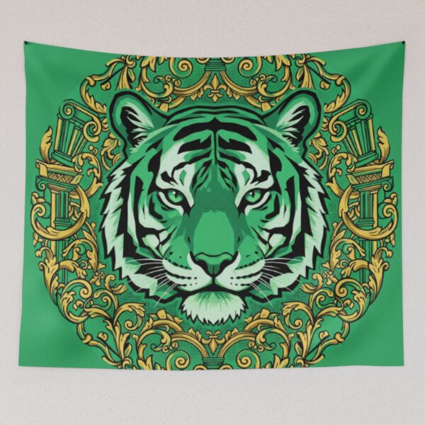 Aperçu de l'œuvre Tigre vert et baroque doré créée et vendue par DesignsByPrnces.