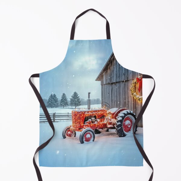 Item preview, Christmas Red Farm Tractor Decorated in Lights designed and sold by Maria Dryfhout.