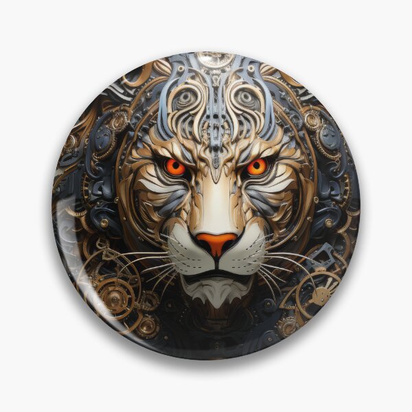 Item preview, Mechanical Tiger with Fiery Eyes and Gear Adornments designed and sold by Daagath.