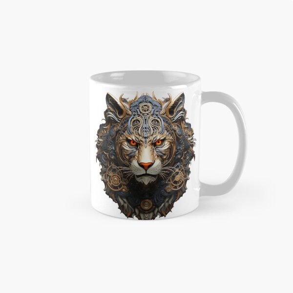Item preview, Mechanical Tiger with Fiery Eyes and Gear Adornments designed and sold by Daagath.