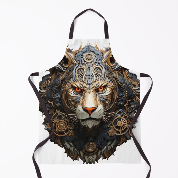 Item preview, Mechanical Tiger with Fiery Eyes and Gear Adornments designed and sold by Daagath.