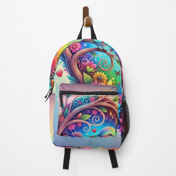 Item preview, Rainbow Bird and Squirrel in Heart of Flowers with Butterflies designed and sold by Pixel Pout.