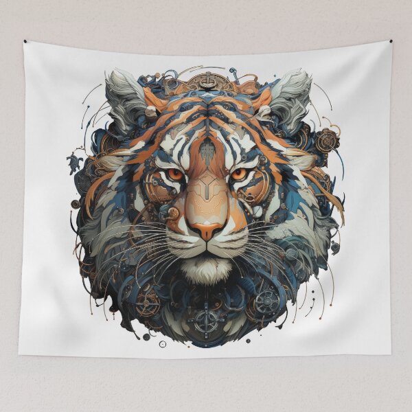 Item preview, Cybernetic Tiger with Dynamic Tech Patterns designed and sold by Daagath.