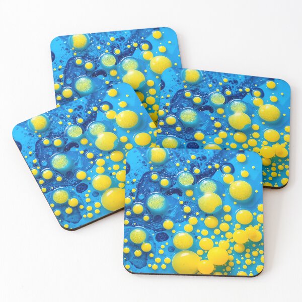 Item preview, Abstract Macro of Yellow Drops in Blue Fluid designed and sold by homydesign.