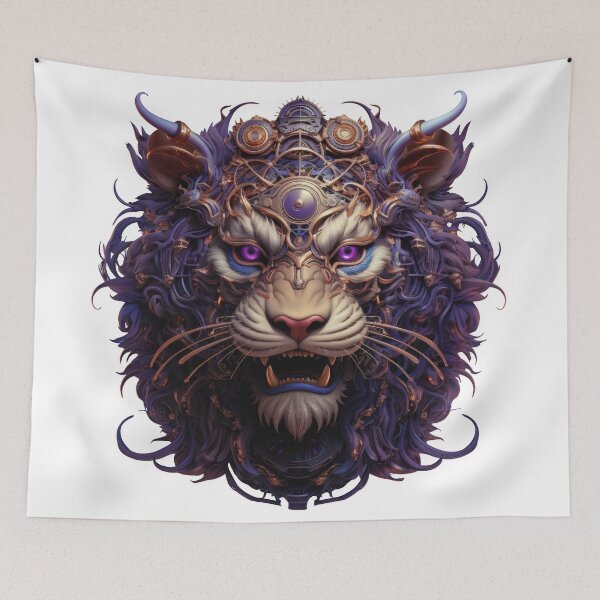 Item preview, Mythic Cyber Tiger with Violet Eyes and Horned Tech designed and sold by Daagath.
