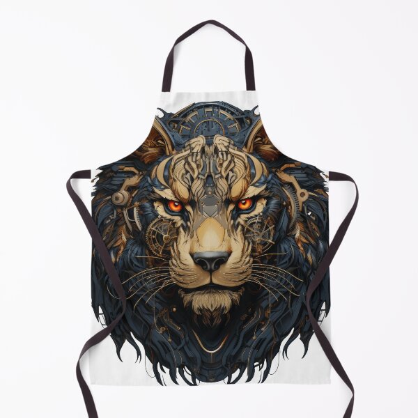 Item preview, Cyber Jungle Tiger with Fiery Eyes and Mechanical Mane designed and sold by Daagath.