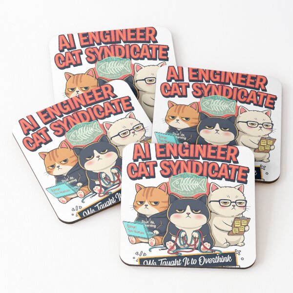 Item preview, AI Engineer Cat Syndicate – Funny Overthinking Cat Tech Meme Design for Programmers & AI Enthusiasts designed and sold by ZyricZyric.