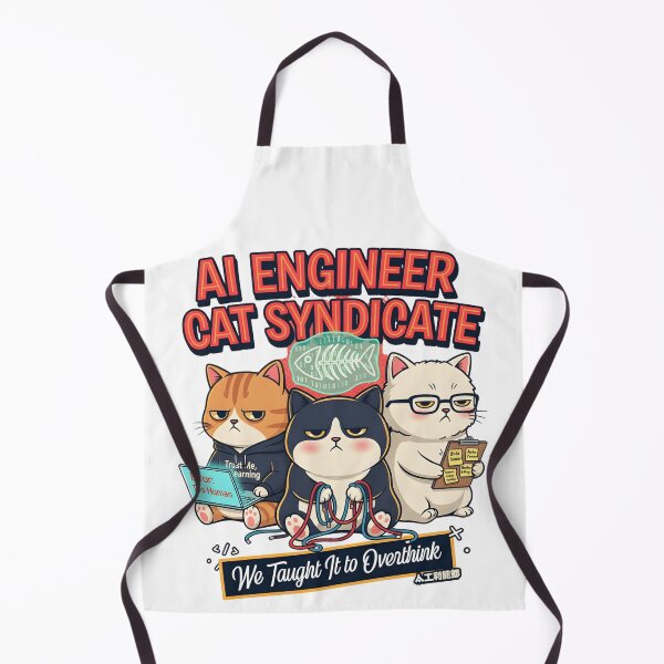 Item preview, AI Engineer Cat Syndicate – Funny Overthinking Cat Tech Meme Design for Programmers & AI Enthusiasts designed and sold by ZyricZyric.