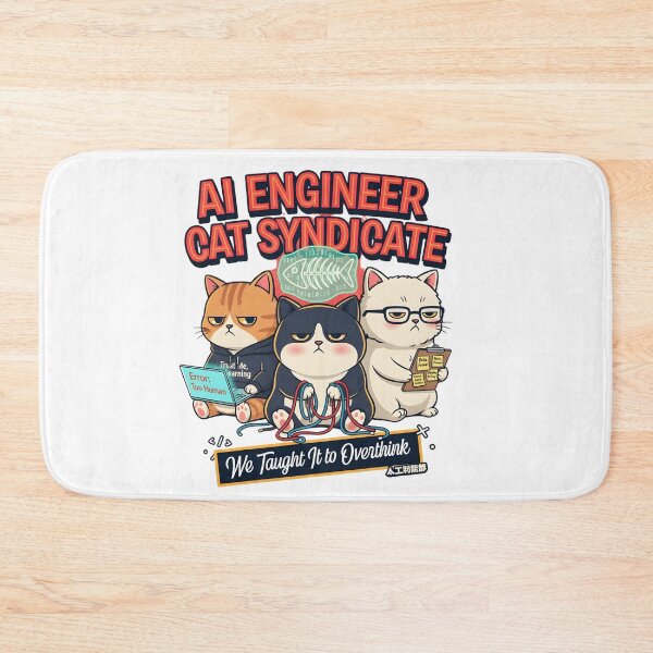 Item preview, AI Engineer Cat Syndicate – Funny Overthinking Cat Tech Meme Design for Programmers & AI Enthusiasts designed and sold by ZyricZyric.