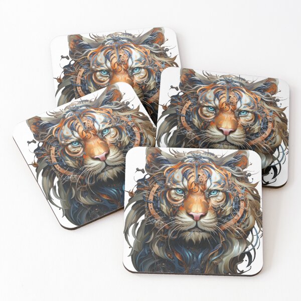 Item preview, Cyber Tiger with Icy Eyes and Flowing Mechanical Mane designed and sold by Daagath.