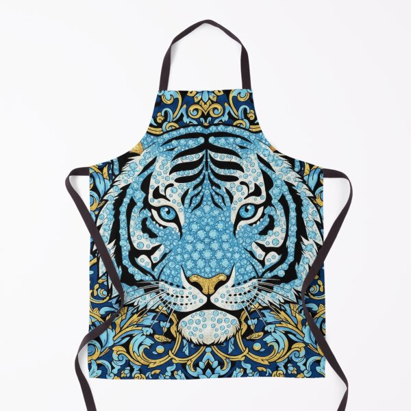 Aperçu de l'œuvre Tigre bleu ciel et baroque doré créée et vendue par DesignsByPrnces.