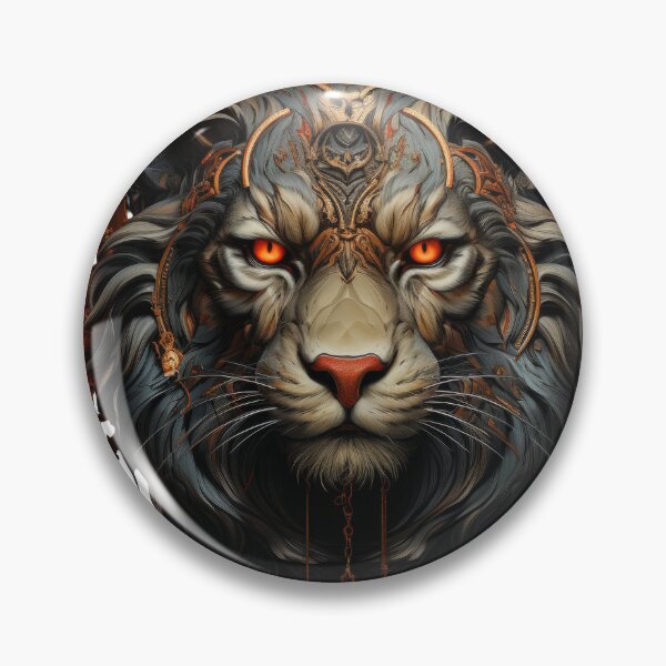 Item preview, Mechanical Tiger with Fiery Eyes and Ornate Bronze Halo designed and sold by Daagath.