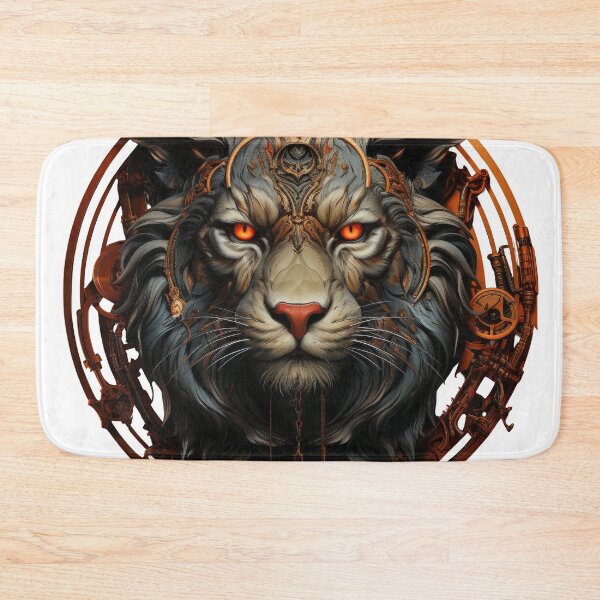 Item preview, Mechanical Tiger with Fiery Eyes and Ornate Bronze Halo designed and sold by Daagath.