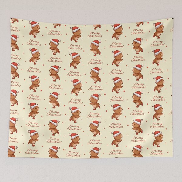 Item preview, Cute Christmas pattern with a kawaii bear designed and sold by IrinaCuteLab.