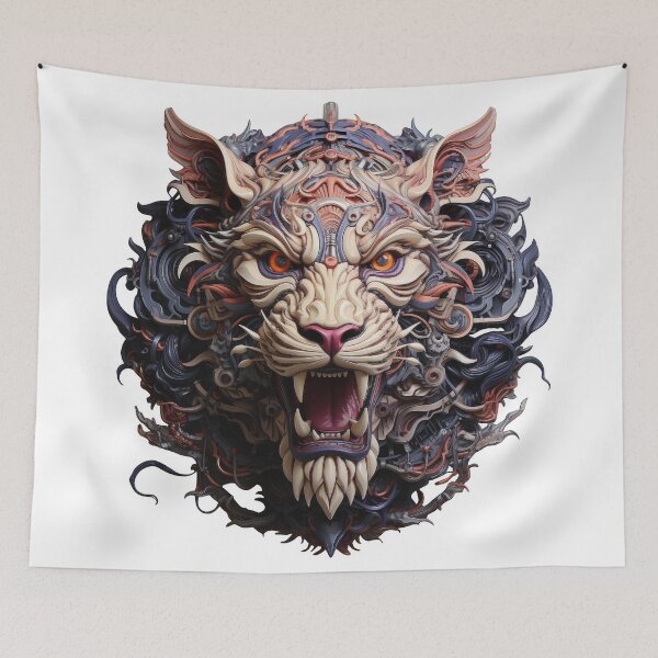 Item preview, Roaring Cyber Tiger with Fluid Mech Design designed and sold by Daagath.