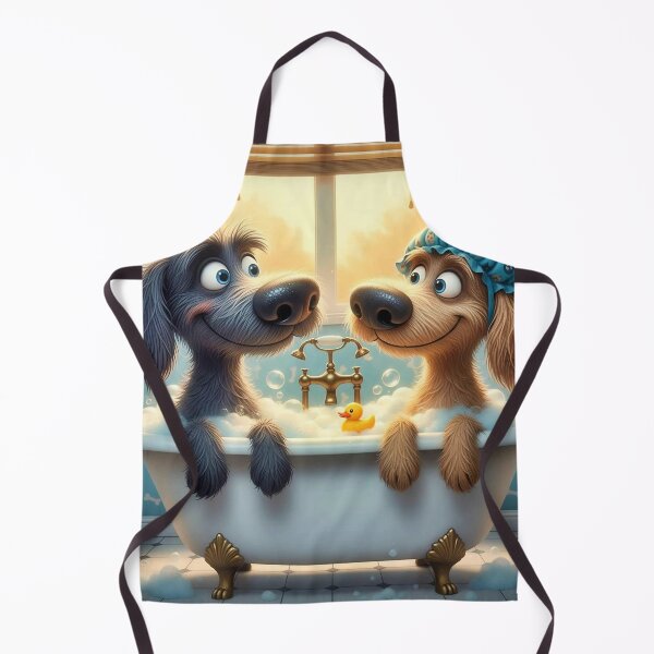 Item preview, Cute Cartoon Dogs Taking a Bubble Bath with Rubber Duck designed and sold by Pixel Pout.