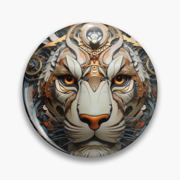 Item preview, Ornate Cyber Tiger with Symmetrical Gearwork designed and sold by Daagath.